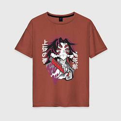 Женская футболка оверсайз Клинок рассекающий демонов 1 Высшая Луна Кокушибо