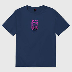 Футболка оверсайз женская Череп в очках хулиган, цвет: тёмно-синий