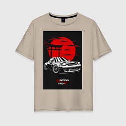 Женская футболка оверсайз Mazda rx-7 jdm style