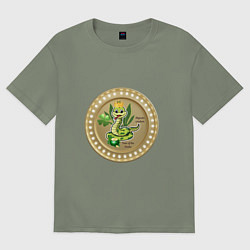 Футболка оверсайз женская 2025 год змеи, цвет: авокадо
