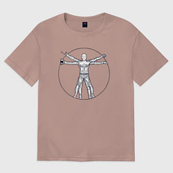 Женская футболка оверсайз Витрувианский лентяй