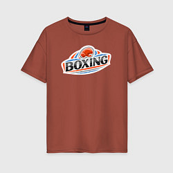 Футболка оверсайз женская Boxing team, цвет: кирпичный