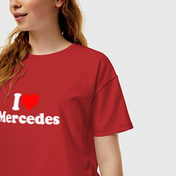 Футболка оверсайз женская I love Mercedes, цвет: красный — фото 2