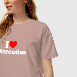 Футболка оверсайз женская I love Mercedes, цвет: пыльно-розовый — фото 2