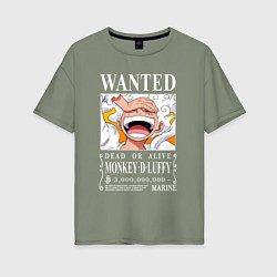 Футболка оверсайз женская Monkey D Luffy - wanted, цвет: авокадо