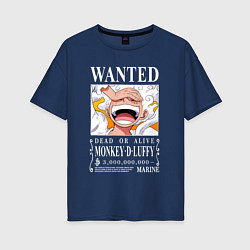 Футболка оверсайз женская Monkey D Luffy - wanted, цвет: тёмно-синий