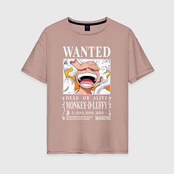 Женская футболка оверсайз Monkey D Luffy - wanted