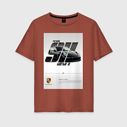 Женская футболка оверсайз Porsche 911 стильный автомобиль