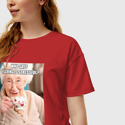 Футболка оверсайз женская Учитель стресс, цвет: красный — фото 2