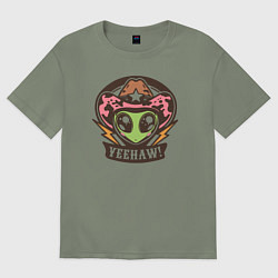 Женская футболка оверсайз Инопланетянин ковбой