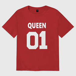 Женская футболка оверсайз Футбольная надпись 01 королева