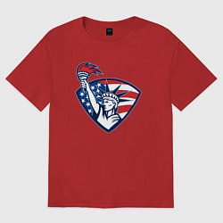 Женская футболка оверсайз США статуя свободы