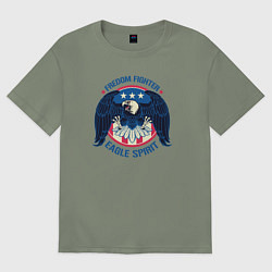 Женская футболка оверсайз Борец за свободу - дух орла