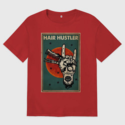 Футболка оверсайз женская Парикмахер ножницы, цвет: красный