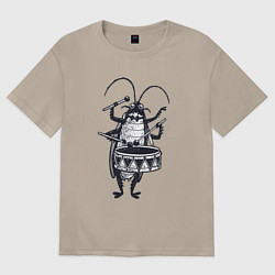 Женская футболка оверсайз Таракан барабанщик