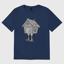 Женская футболка оверсайз Избушка на курьих ножках