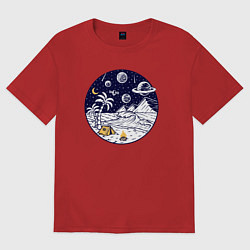 Женская футболка оверсайз Космический остров