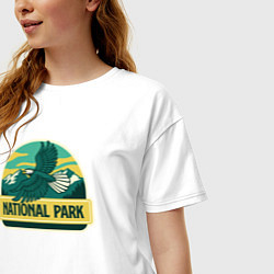 Футболка оверсайз женская Орёл - национальный парк, цвет: белый — фото 2