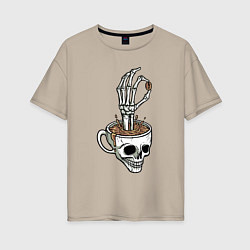 Футболка оверсайз женская Мёртвый кофе, цвет: миндальный