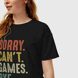 Футболка оверсайз женская Извини не могу игры пока, цвет: черный — фото 2