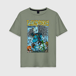 Женская футболка оверсайз Летающая обезьяна-монстр