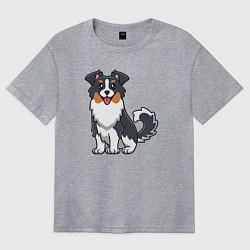 Женская футболка оверсайз Довольный пёсик