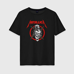 Футболка оверсайз женская Metallica rock, цвет: черный