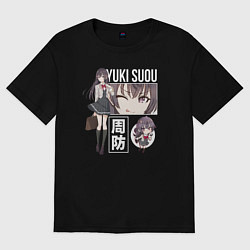 Женская футболка оверсайз Юки Суо - Аля иногда кокетничает со мной по-русски