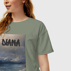 Футболка оверсайз женская Diana волны, цвет: авокадо — фото 2