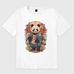 Женская футболка оверсайз Панда в японском стиле