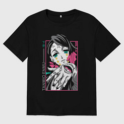 Женская футболка оверсайз Клинок рассекающий демонов Tanmio Enmu