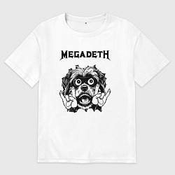 Футболка оверсайз женская Megadeth - rock dog, цвет: белый