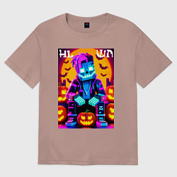 Футболка оверсайз женская Прикольный чувак - Майнкрафт и хэллоуин, цвет: пыльно-розовый