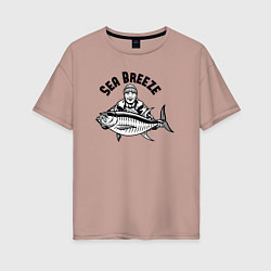 Женская футболка оверсайз Fish breeze