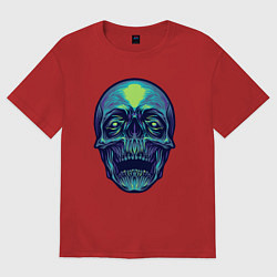 Футболка оверсайз женская Skull mood, цвет: красный