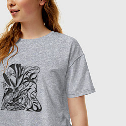 Футболка оверсайз женская Гармоничные линии природы, цвет: меланж — фото 2
