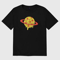 Женская футболка оверсайз Пицца Сатурн