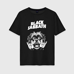 Футболка оверсайз женская Black Sabbath rock dog, цвет: черный