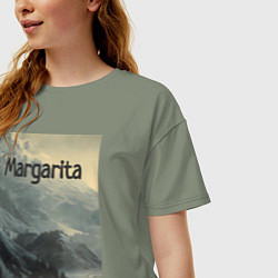 Футболка оверсайз женская Margarita горы, цвет: авокадо — фото 2