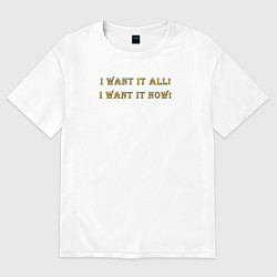 Женская футболка оверсайз I want it now