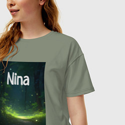 Футболка оверсайз женская Nina звездопад, цвет: авокадо — фото 2