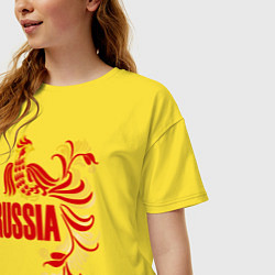 Футболка оверсайз женская Russia, цвет: желтый — фото 2