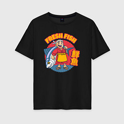 Женская футболка оверсайз Fresh fish