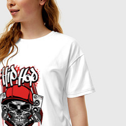 Футболка оверсайз женская Hip-hop skeletor, цвет: белый — фото 2