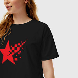 Футболка оверсайз женская USSR pixel star, цвет: черный — фото 2