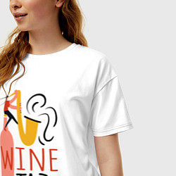 Футболка оверсайз женская Винишко и джаз, цвет: белый — фото 2