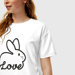 Футболка оверсайз женская Bunny lover, цвет: белый — фото 2