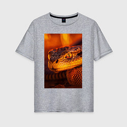 Женская футболка оверсайз Огненная змея