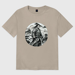 Женская футболка оверсайз Самурай графика