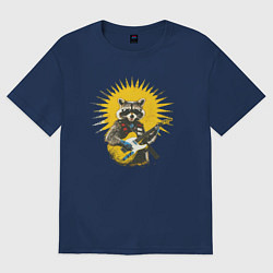 Женская футболка оверсайз Енот рокер